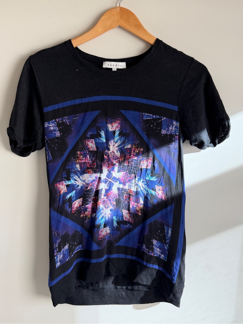 Black Graphic T-Shirt Sandro Paris